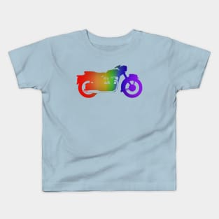 Rainbow Motorcycle Silhouette (Triumph) Kids T-Shirt